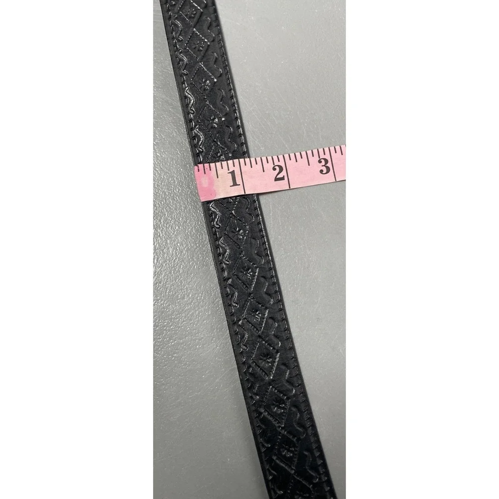 Men's Black Tooled Leather Belt Size‎ 42